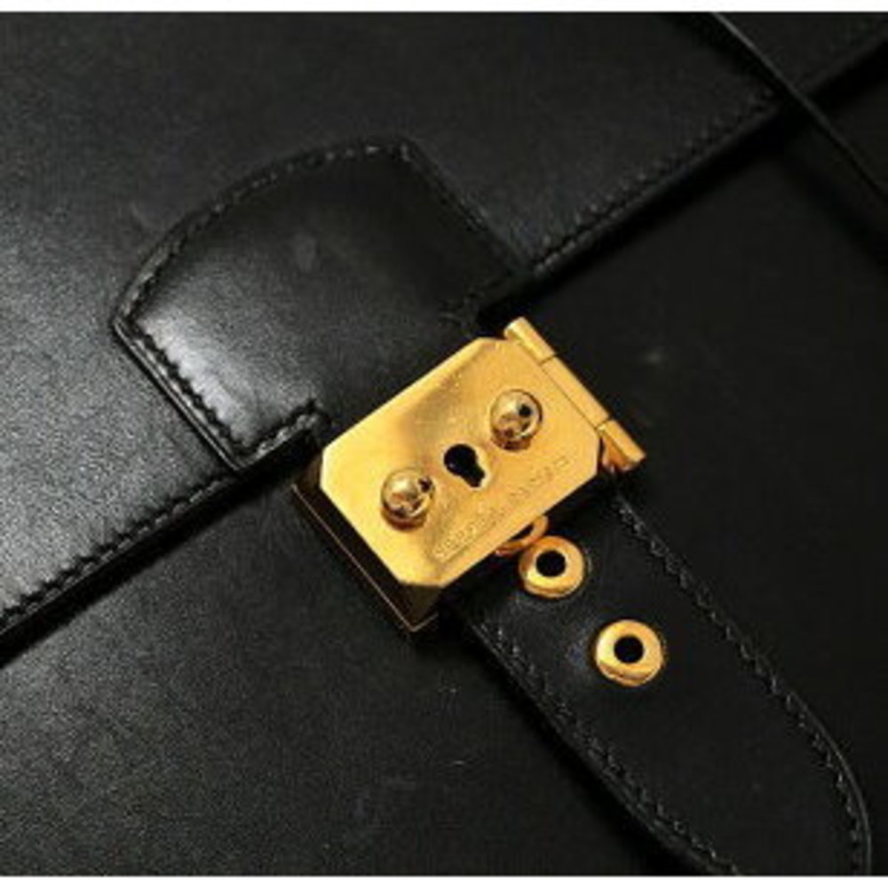 HERMES Sac Depeche Handbag Calf Black C Stamped - Picture 3 of 6